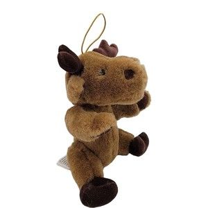 2000 HugFun Plush Jointed Moose Christmas Holiday Ornament Vintage